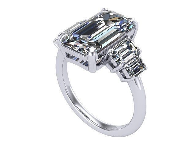 Five Stone Emerald Ring 3D print model