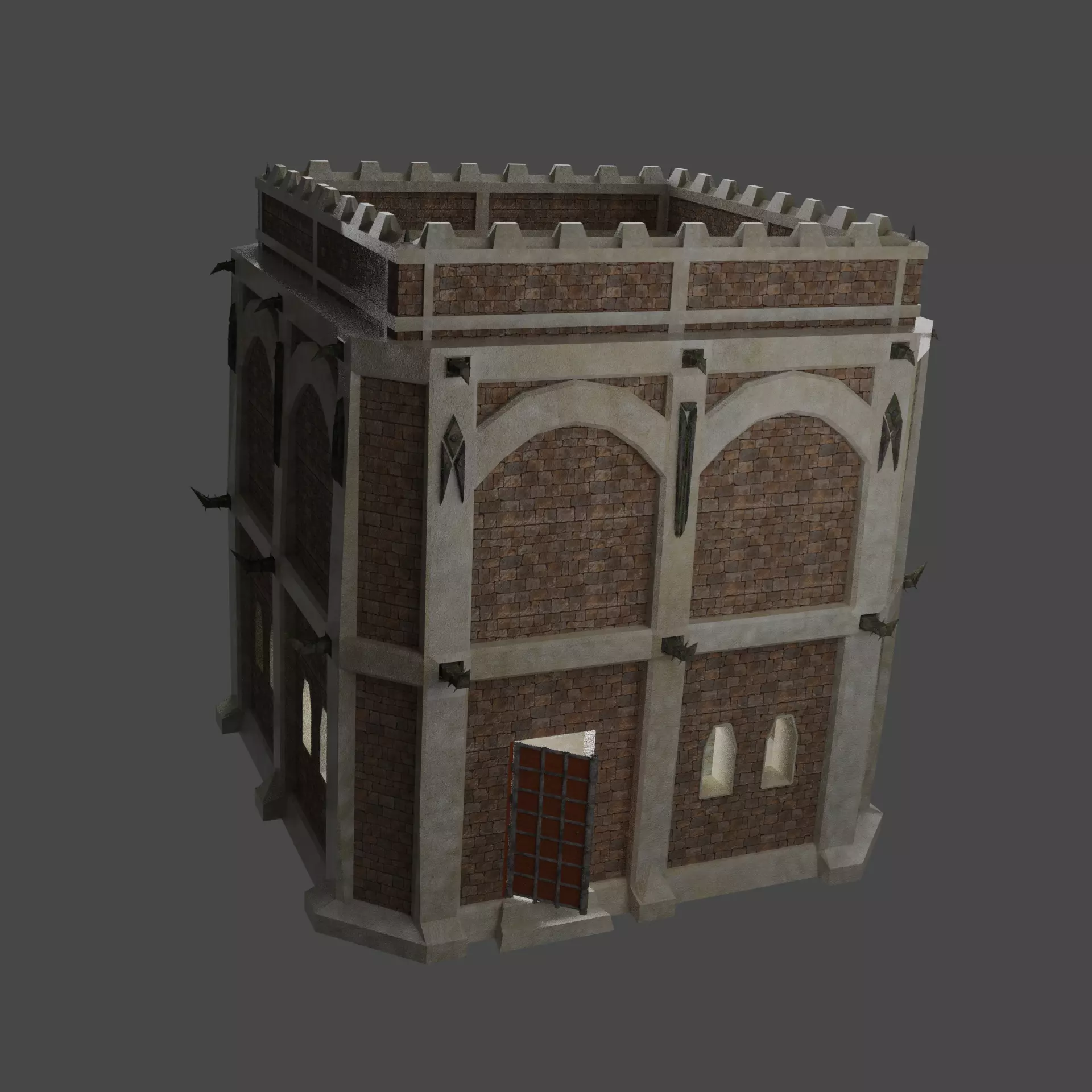 Fantasy medieval Keep 01 Free low-poly 3D model_0