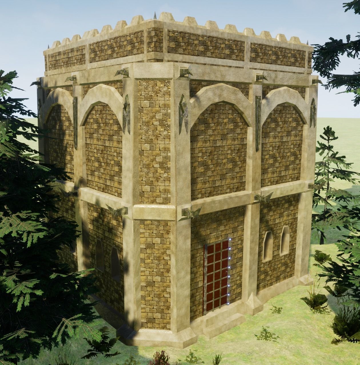 Fantasy medieval Keep 01 Free low-poly 3D model_4