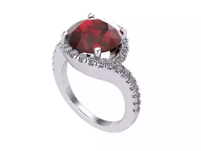 Custom Red Ruby Ring