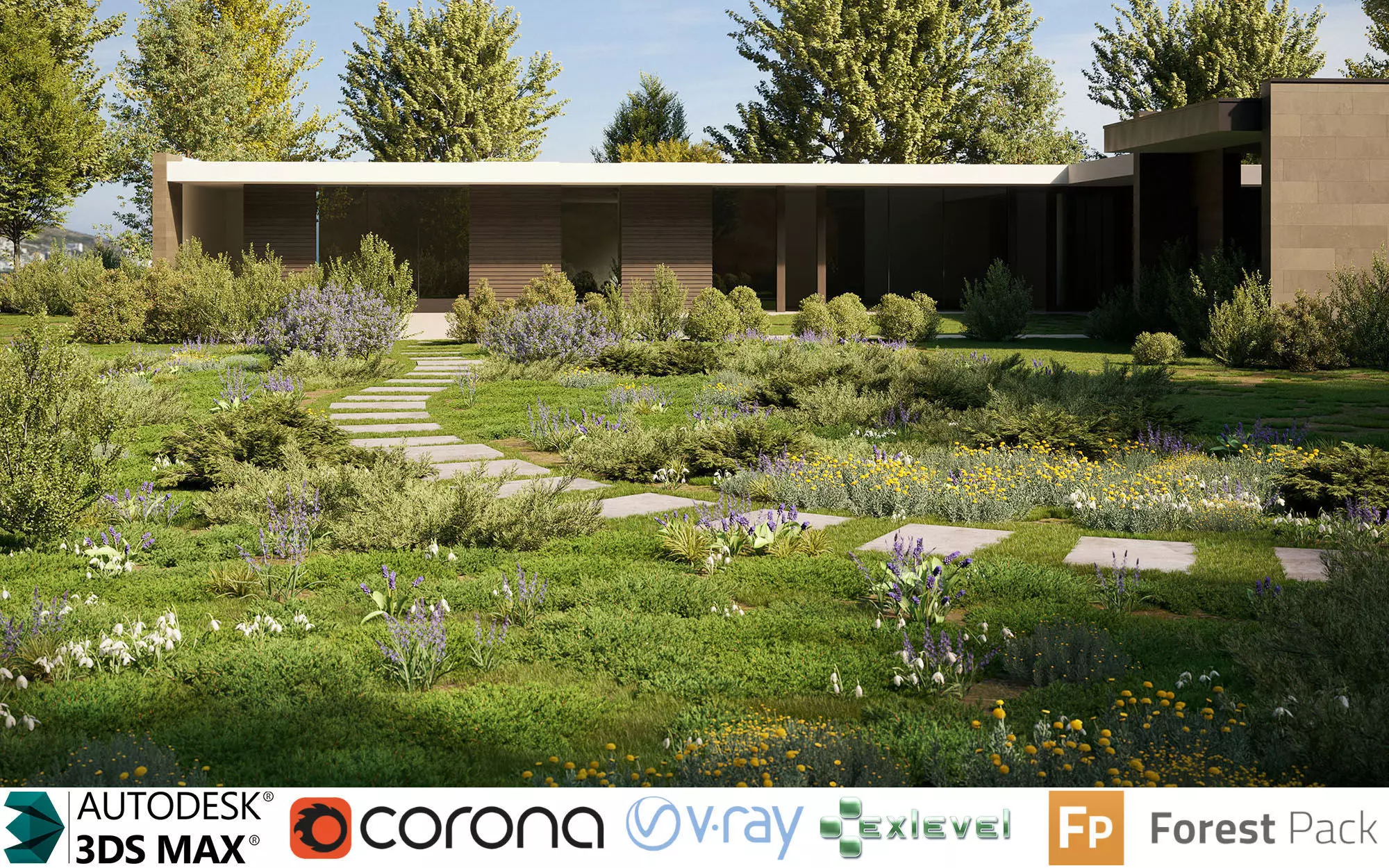 Shrub collection - Include GrowFX and Mesh file  3D model_1