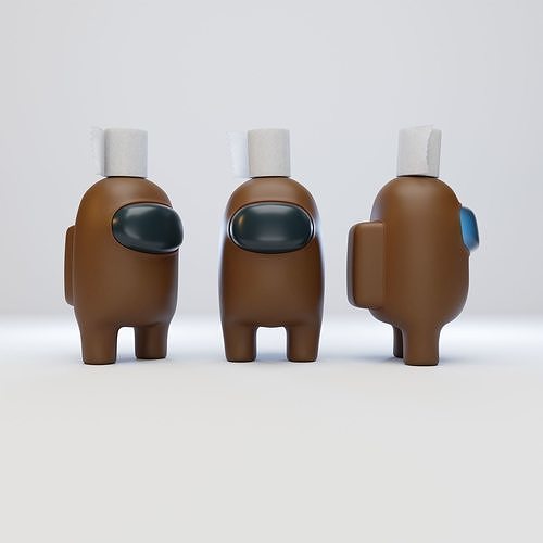 Among Us Toilet Paper Hat Character  3D model