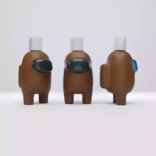 Among Us Toilet Paper Hat Character  3D model