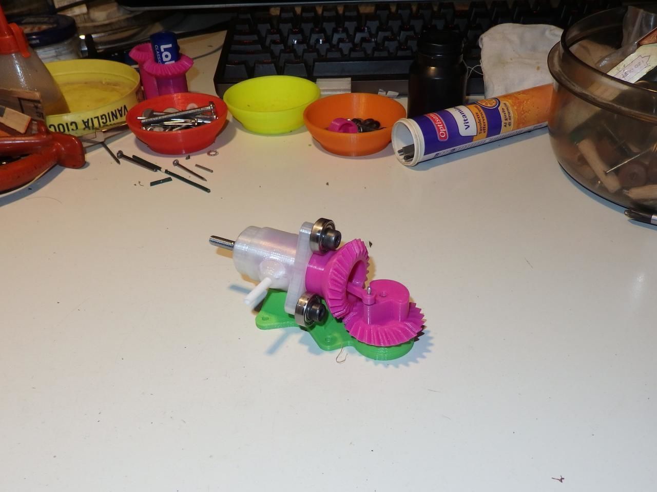 Air engine with rotating cylinder and Labello piston 3D print model_4