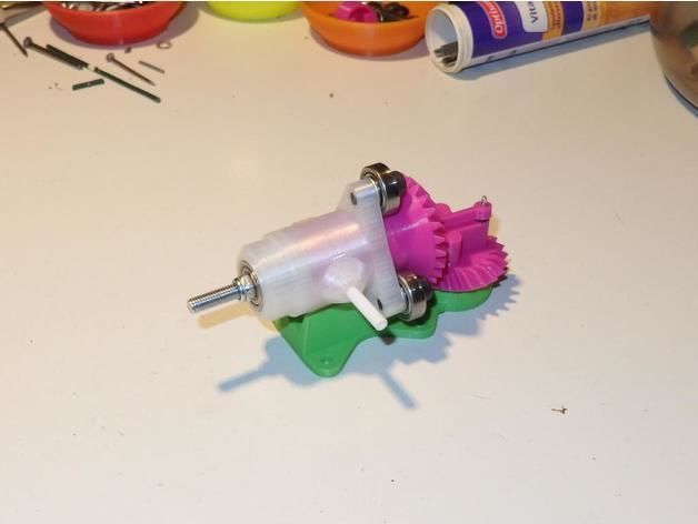 Air engine with rotating cylinder and Labello piston 3D print model_5