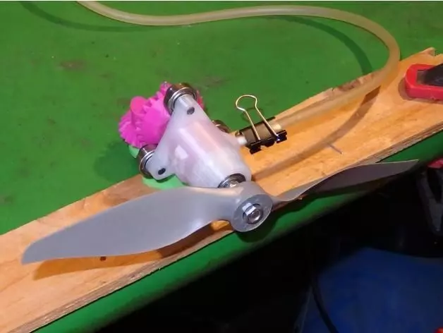 Air engine with rotating cylinder and Labello piston 3D print model_0