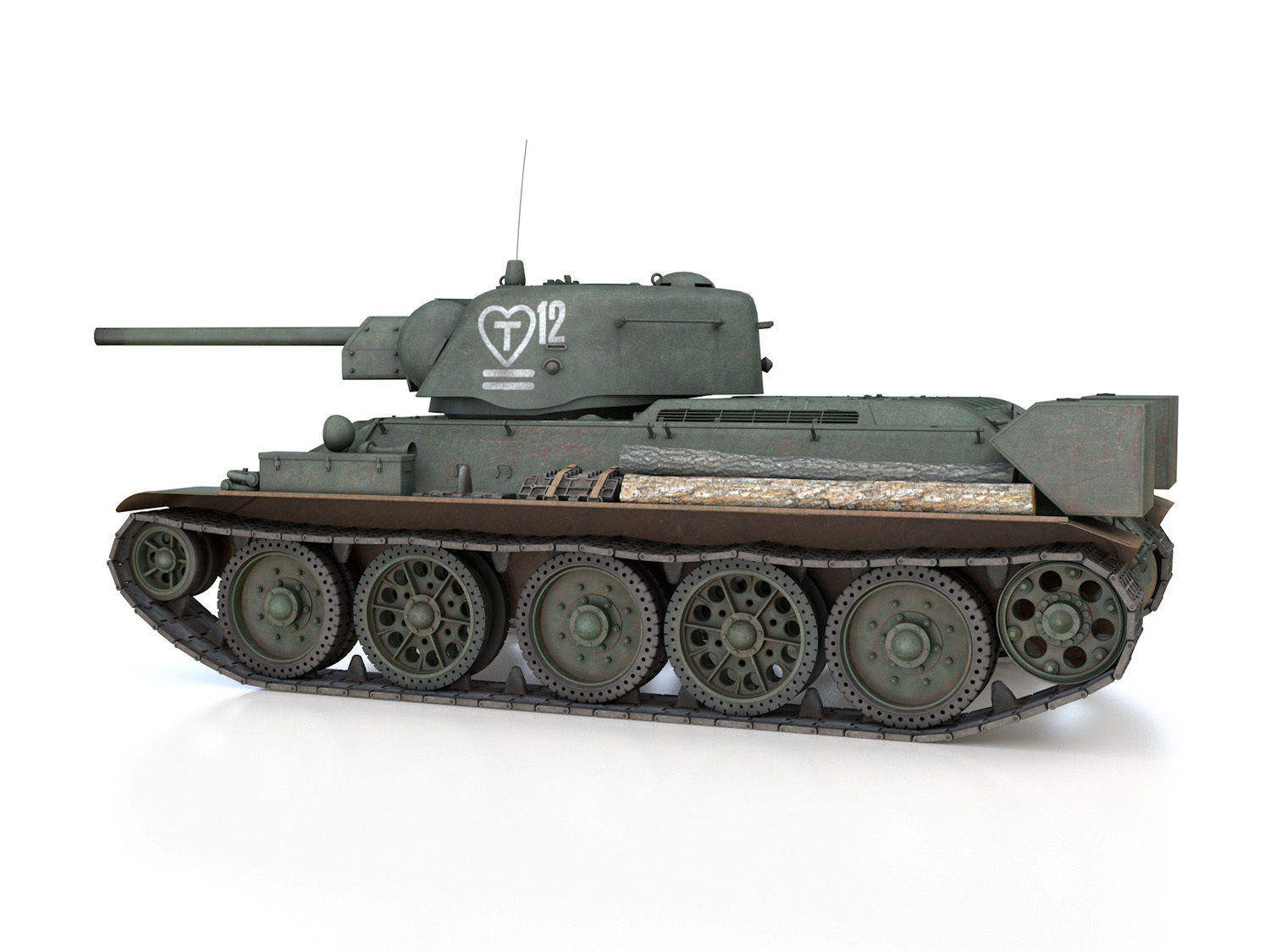 T-34-76 UZTM - Model 1942 - Soviet tank - 12 3D model_3