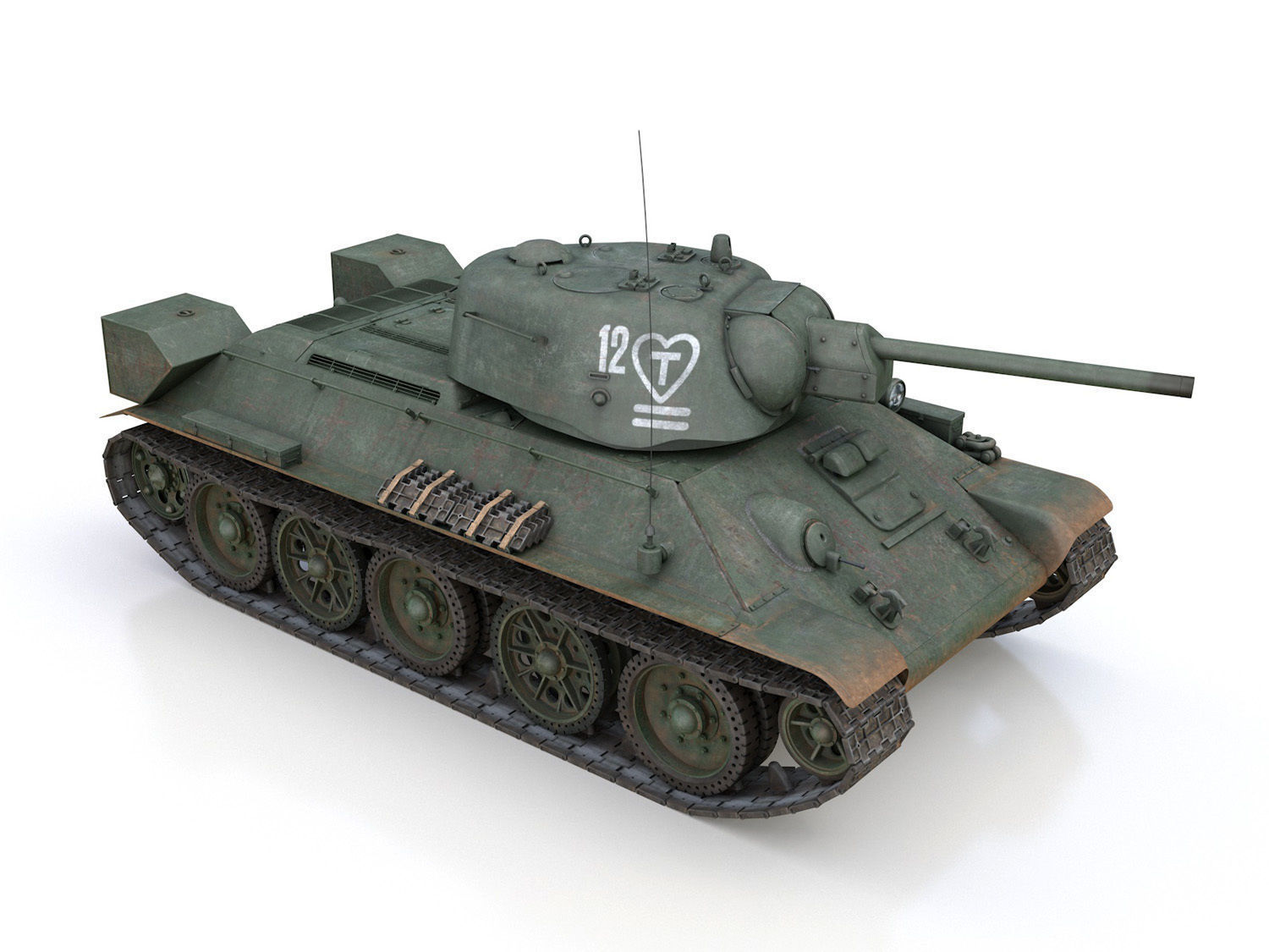 T-34-76 UZTM - Model 1942 - Soviet tank - 12 3D model_8
