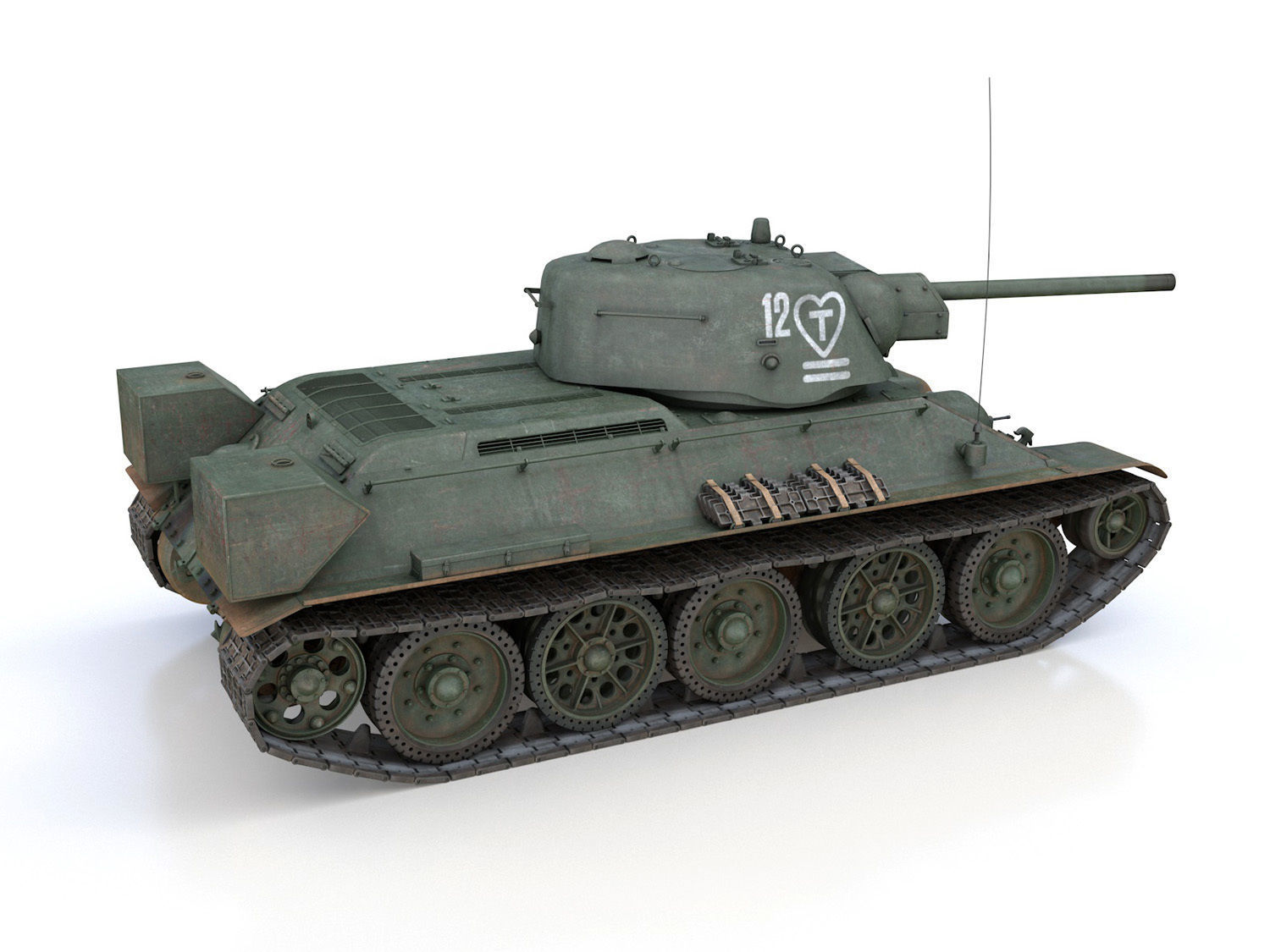T-34-76 UZTM - Model 1942 - Soviet tank - 12 3D model_6