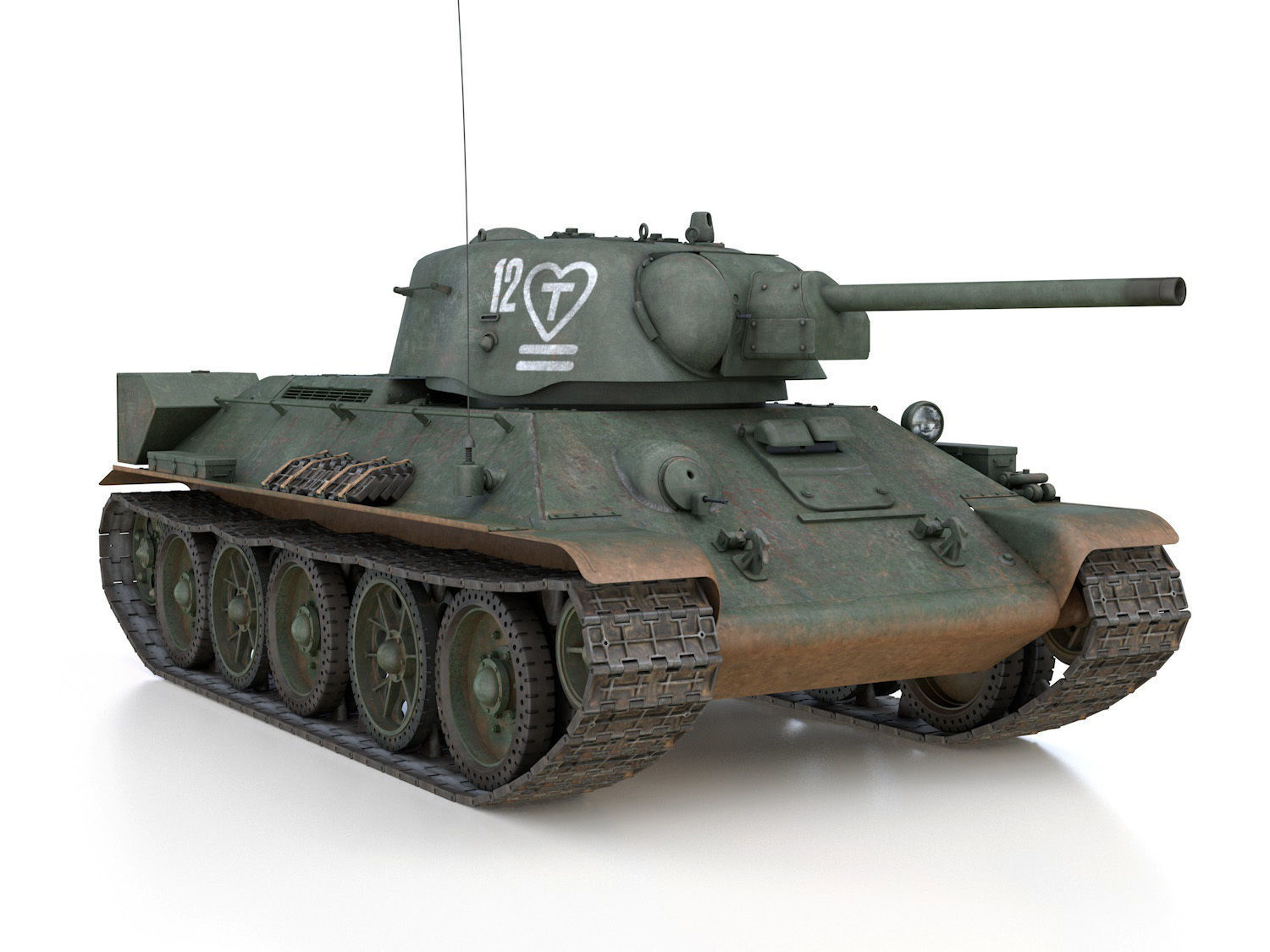 T-34-76 UZTM - Model 1942 - Soviet tank - 12 3D model_9