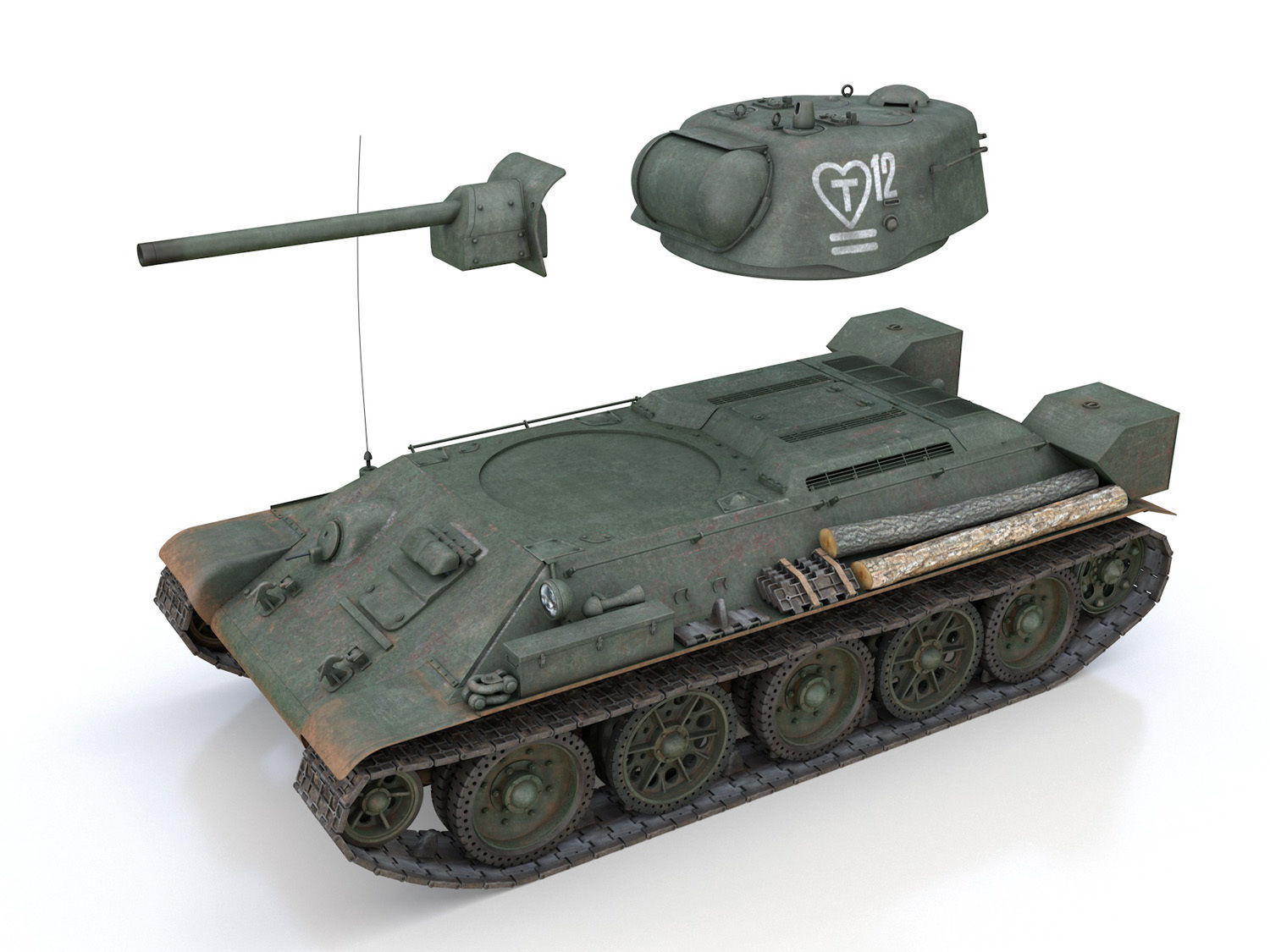 T-34-76 UZTM - Model 1942 - Soviet tank - 12 3D model_10