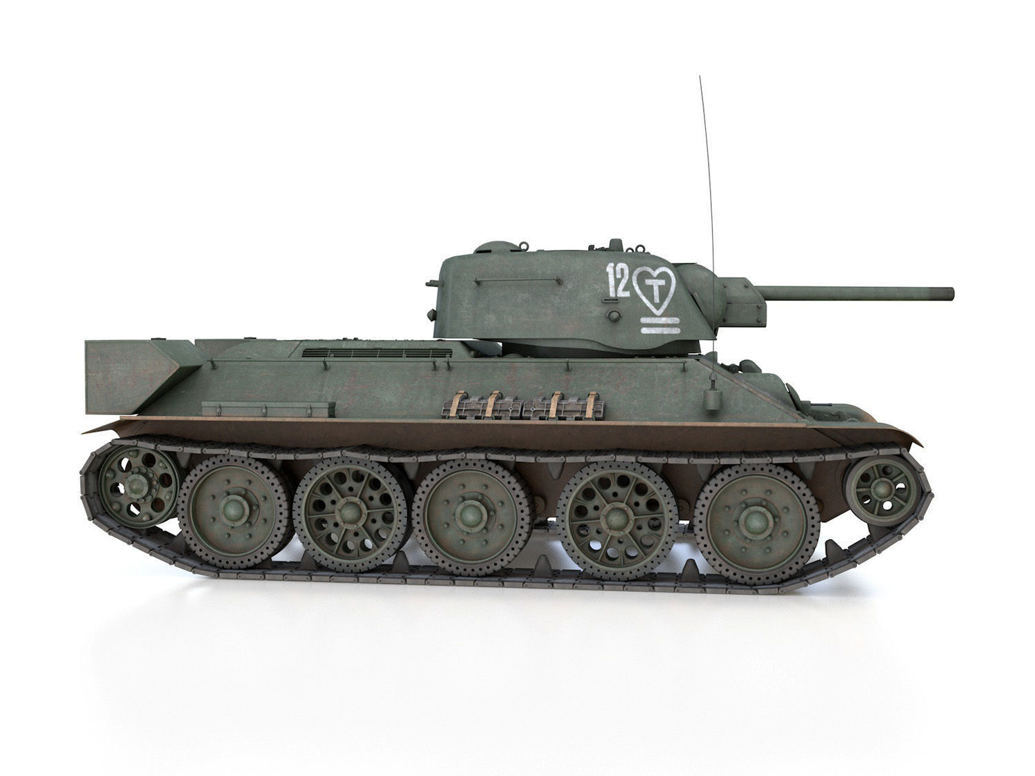 T-34-76 UZTM - Model 1942 - Soviet tank - 12 3D model_7