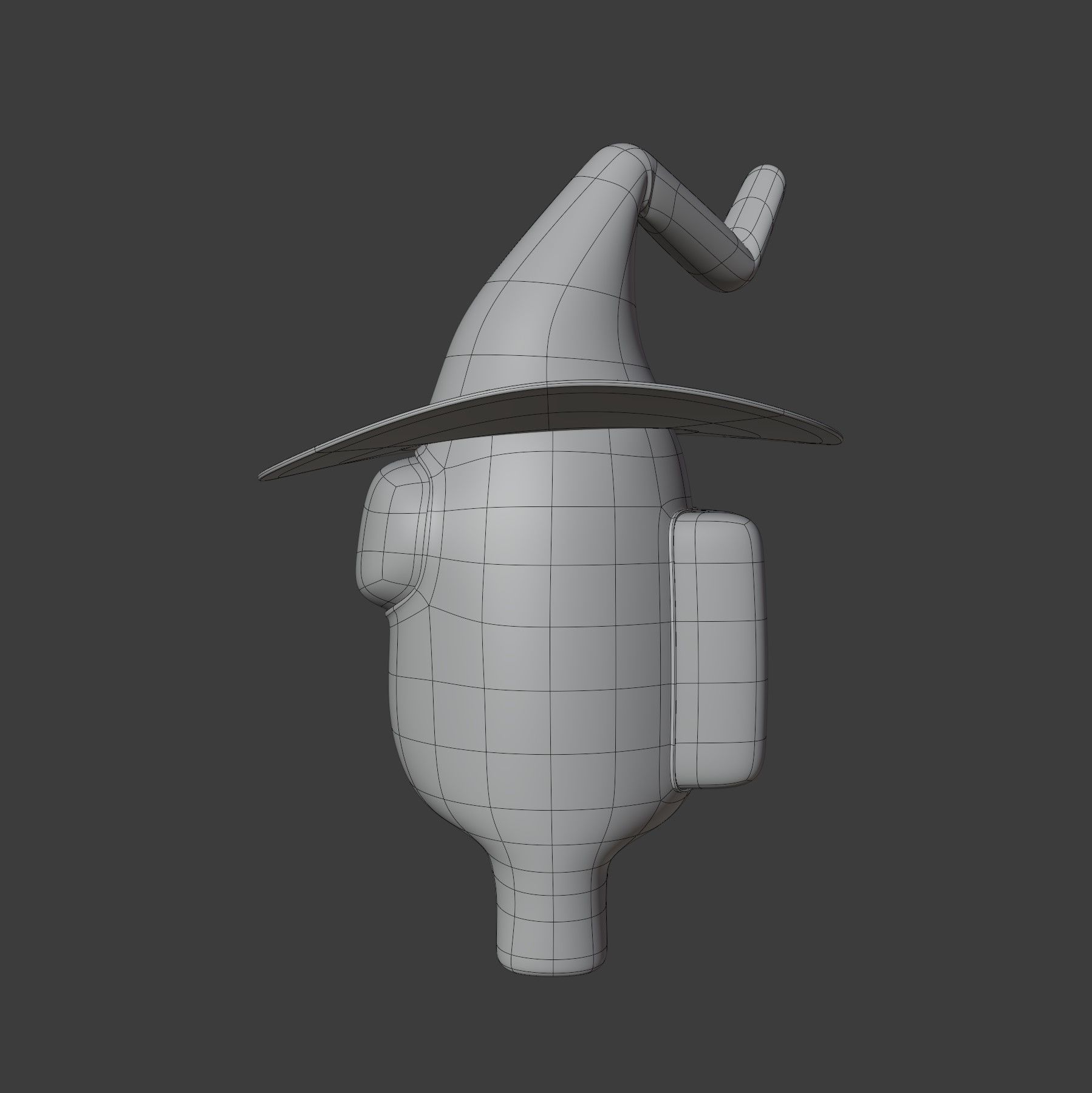 Among Us Witch Hat Character 3D model_11