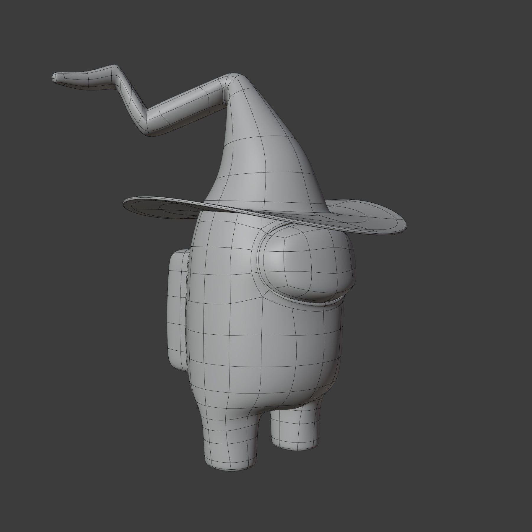 Among Us Witch Hat Character 3D model_16