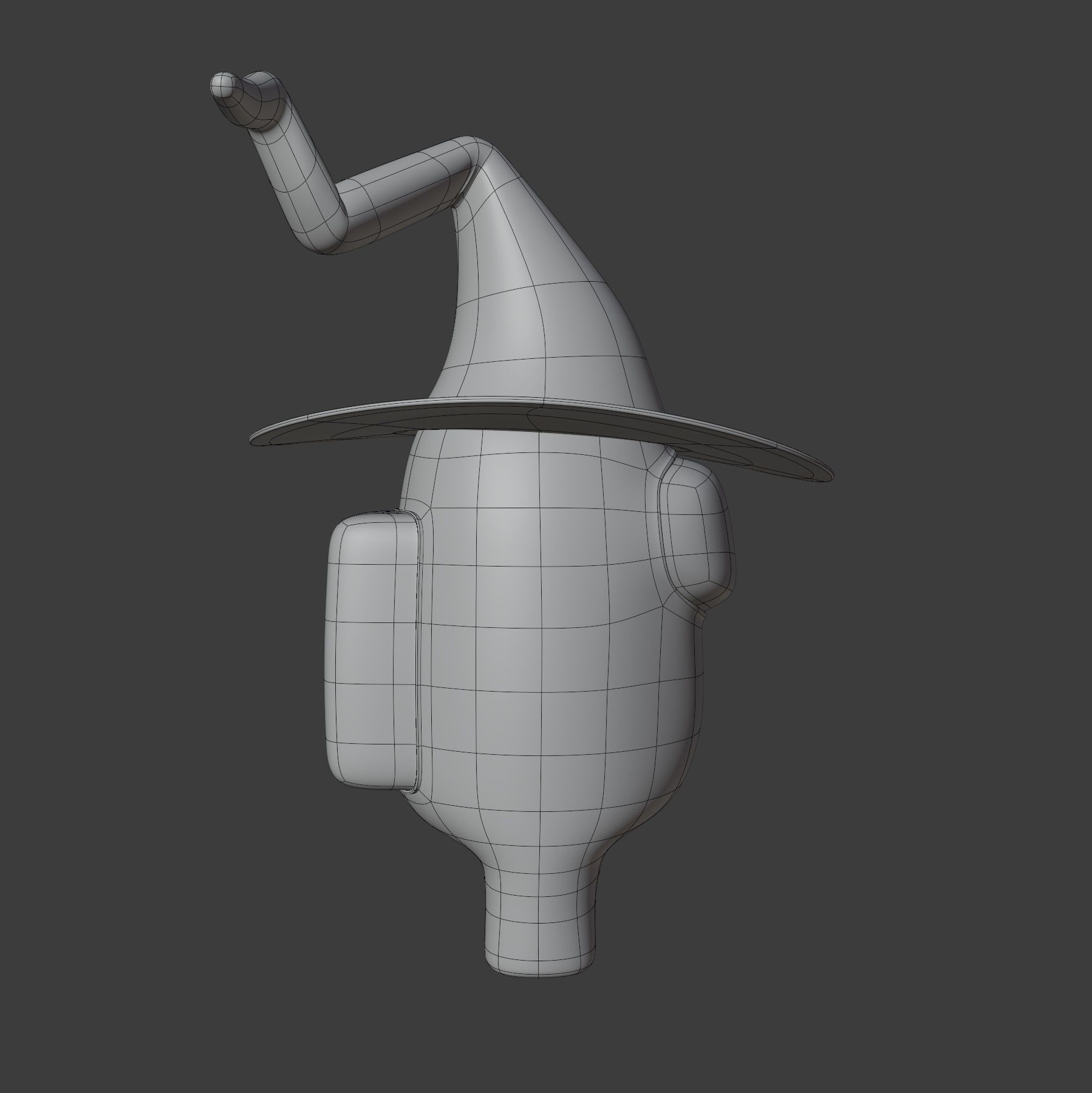 Among Us Witch Hat Character 3D model_15