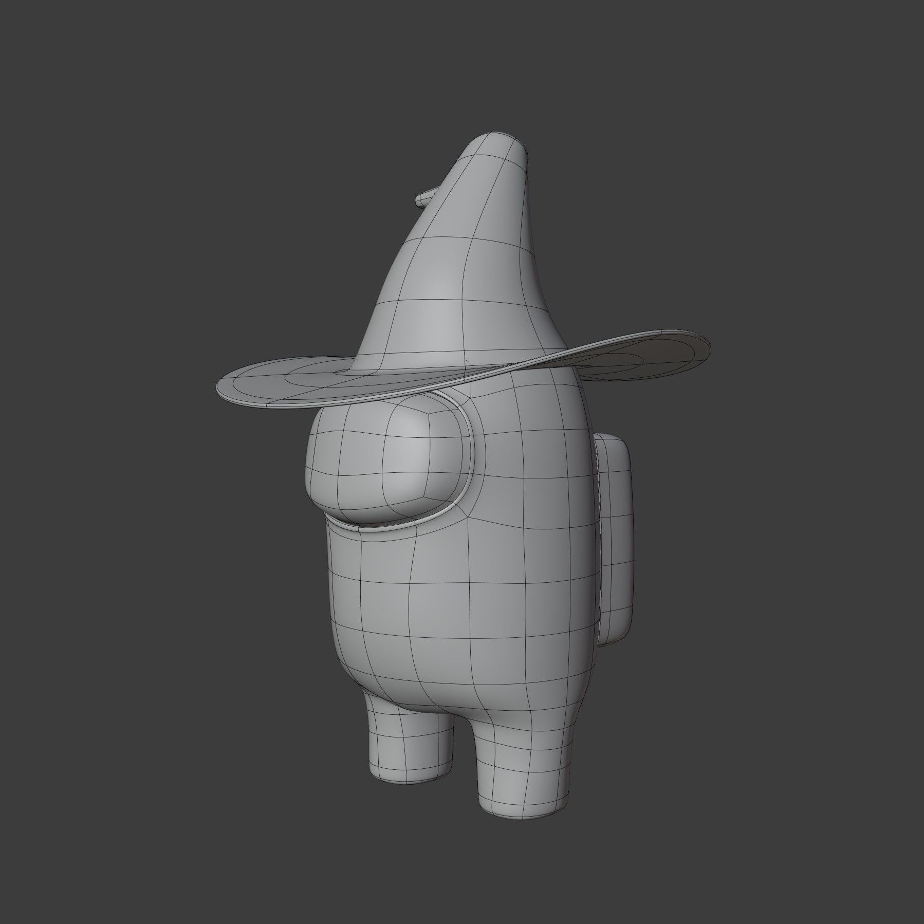 Among Us Witch Hat Character 3D model_10