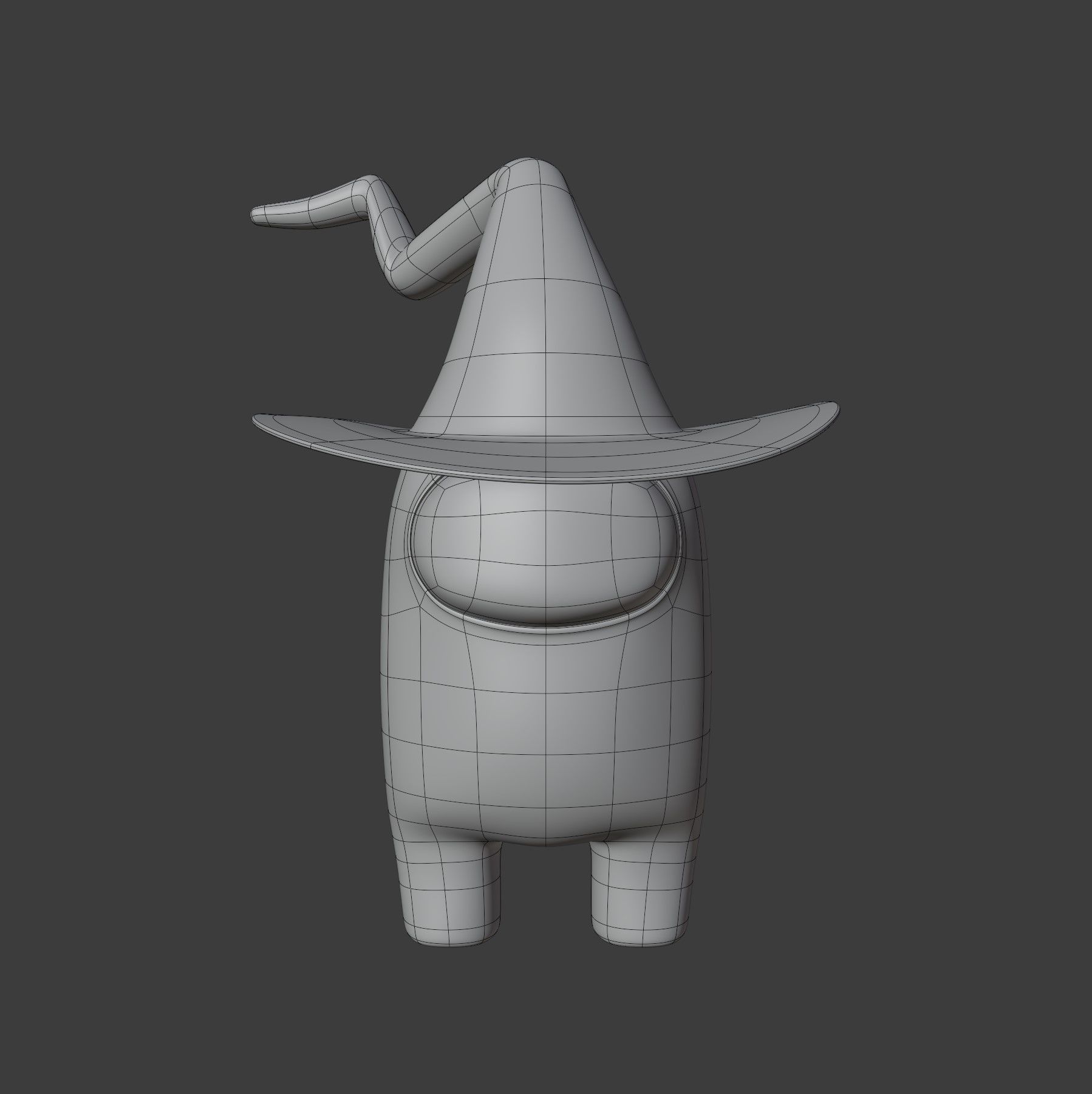 Among Us Witch Hat Character 3D model_9