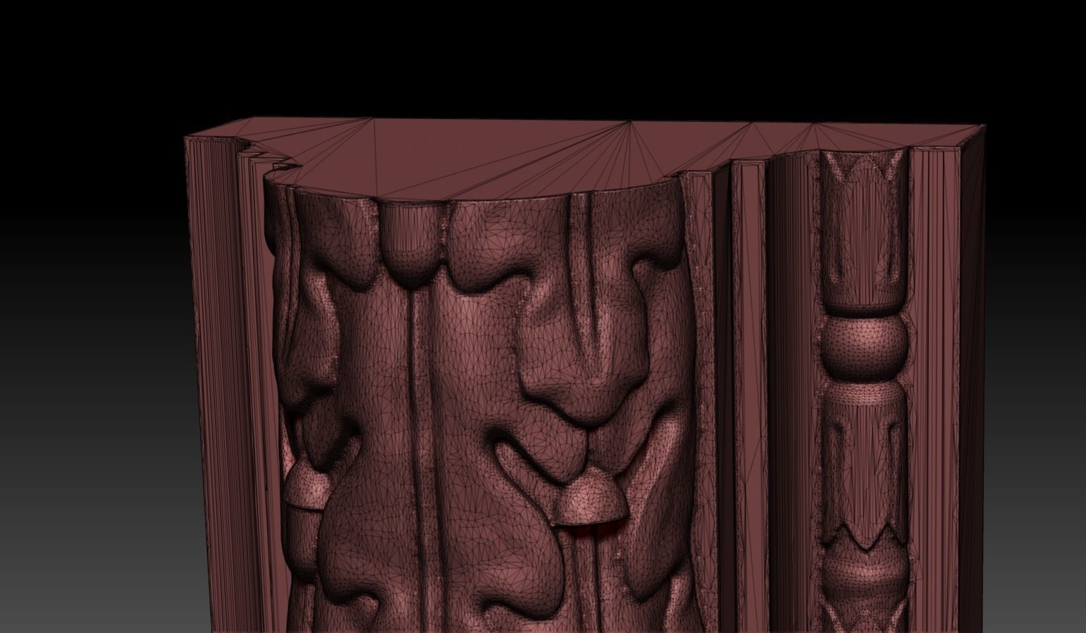 Oak Leaves Fireplace Mantel 3D model Free Sample Free 3D model_4