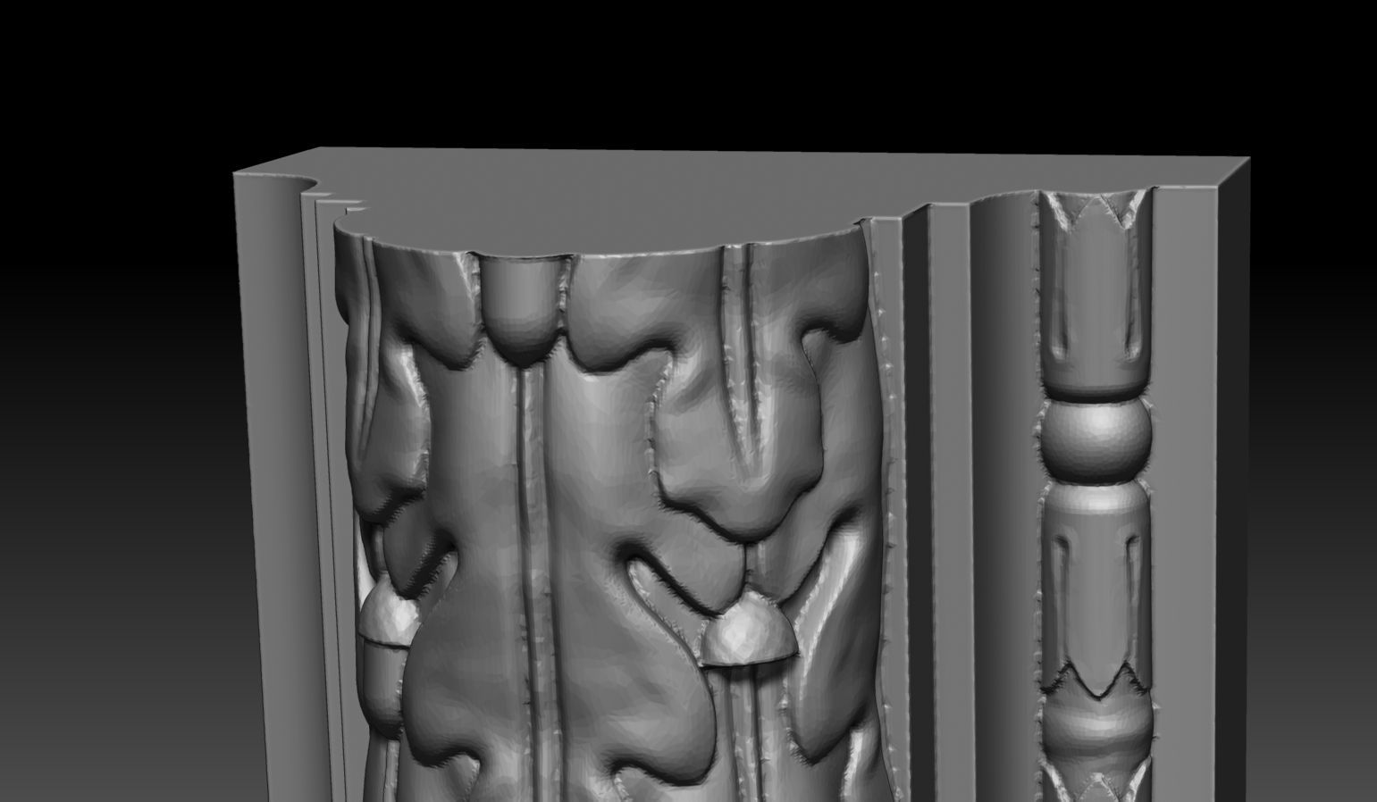 Oak Leaves Fireplace Mantel 3D model Free Sample Free 3D model_3