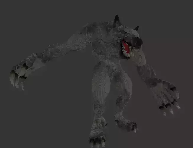 Werewolf with claws and teeth