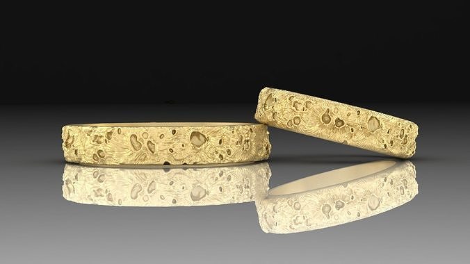 Couple Rings Moon 3D print model