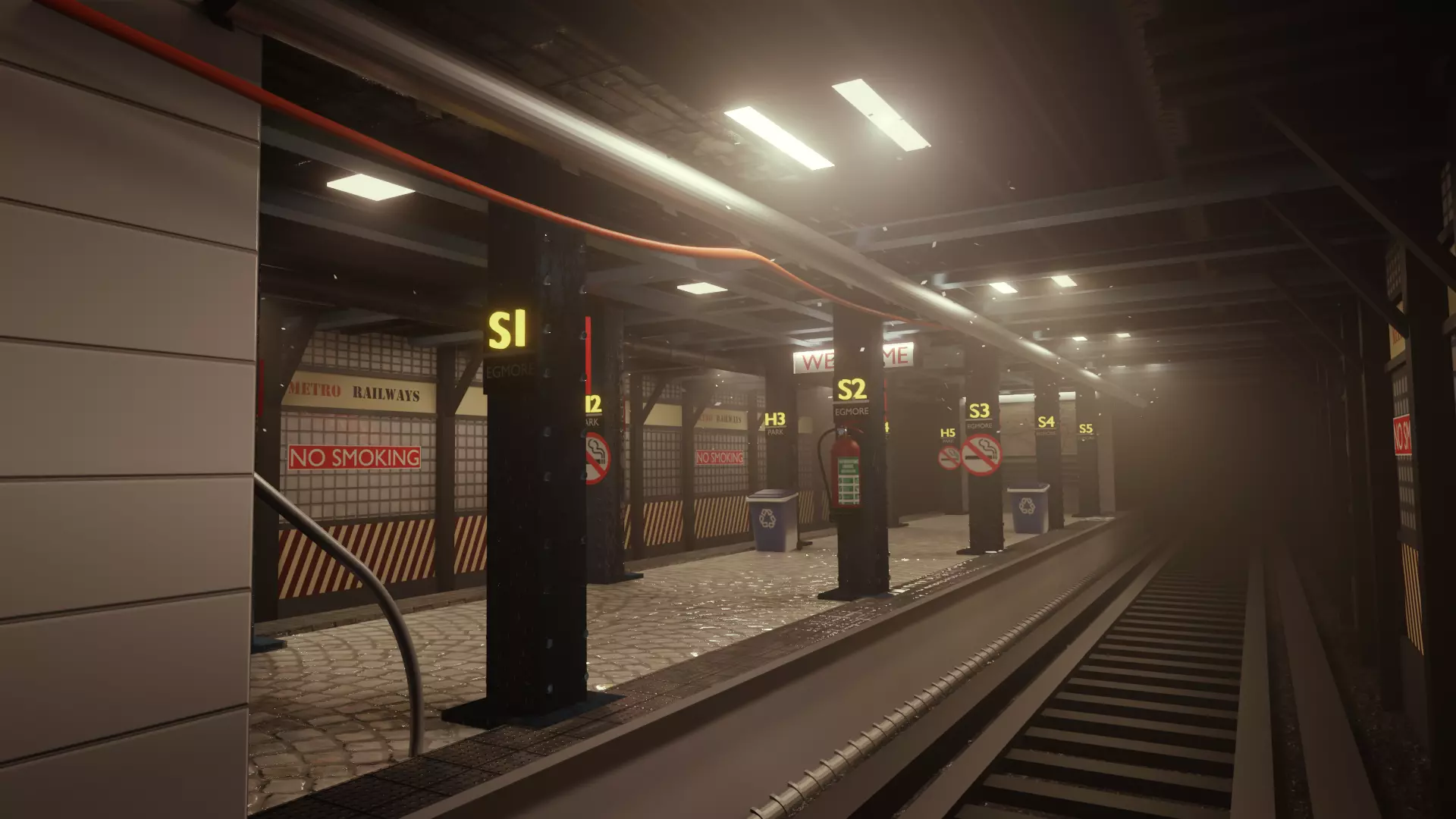 Subway station interior  Low-poly 3D model_0