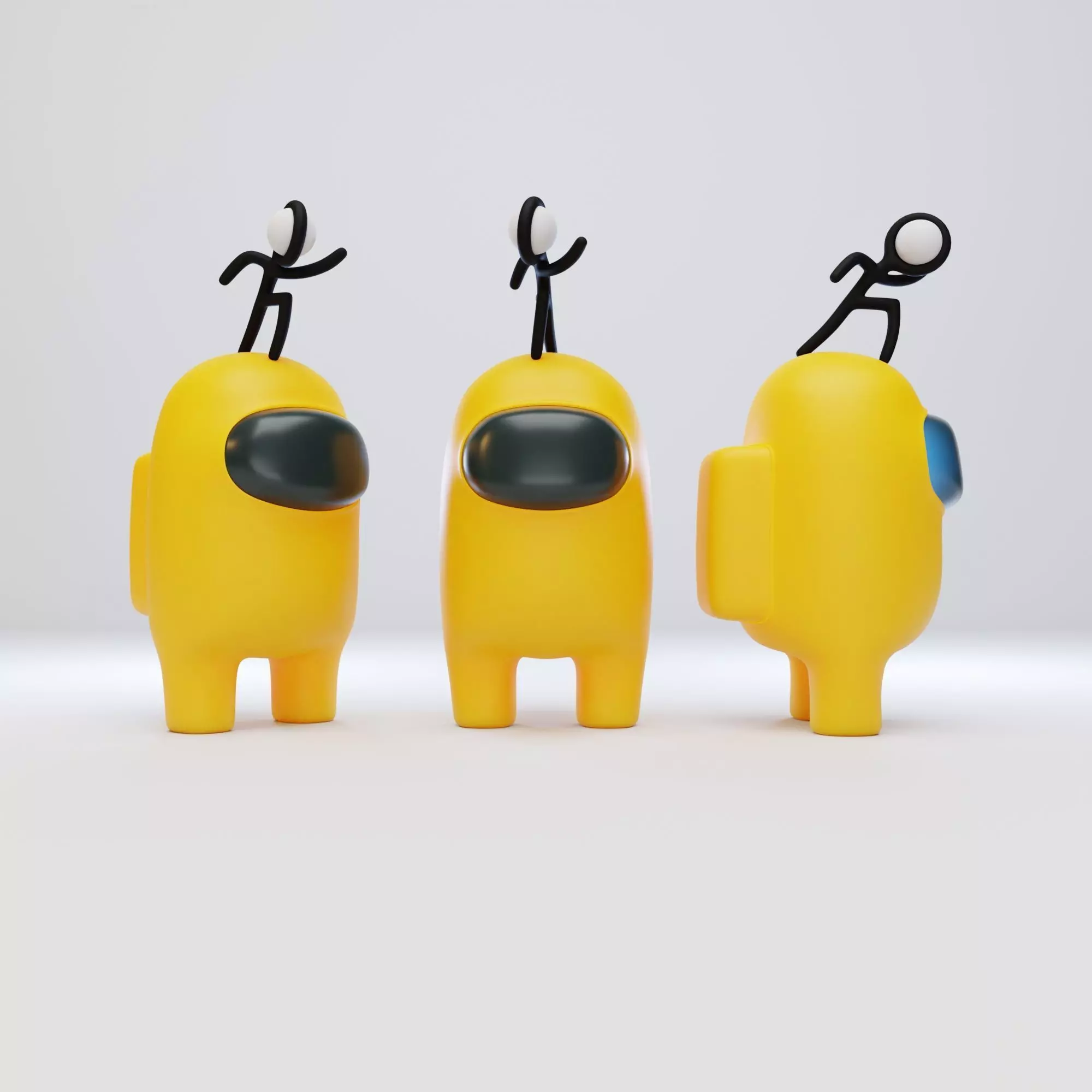 Among Us Stickmin Figure Character 3D model_0