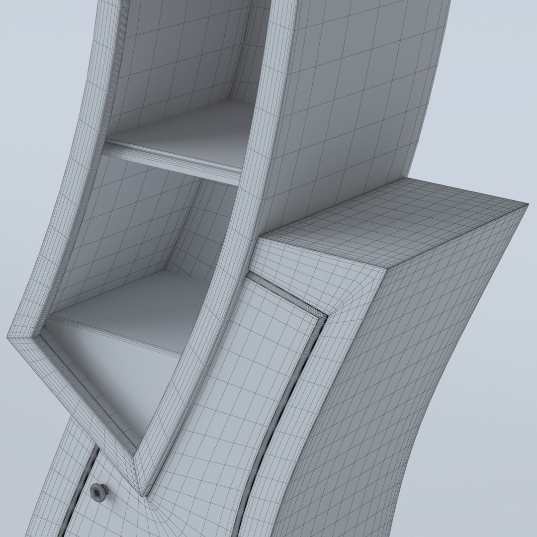Cupboard bookcase with curved shape 3D model_5