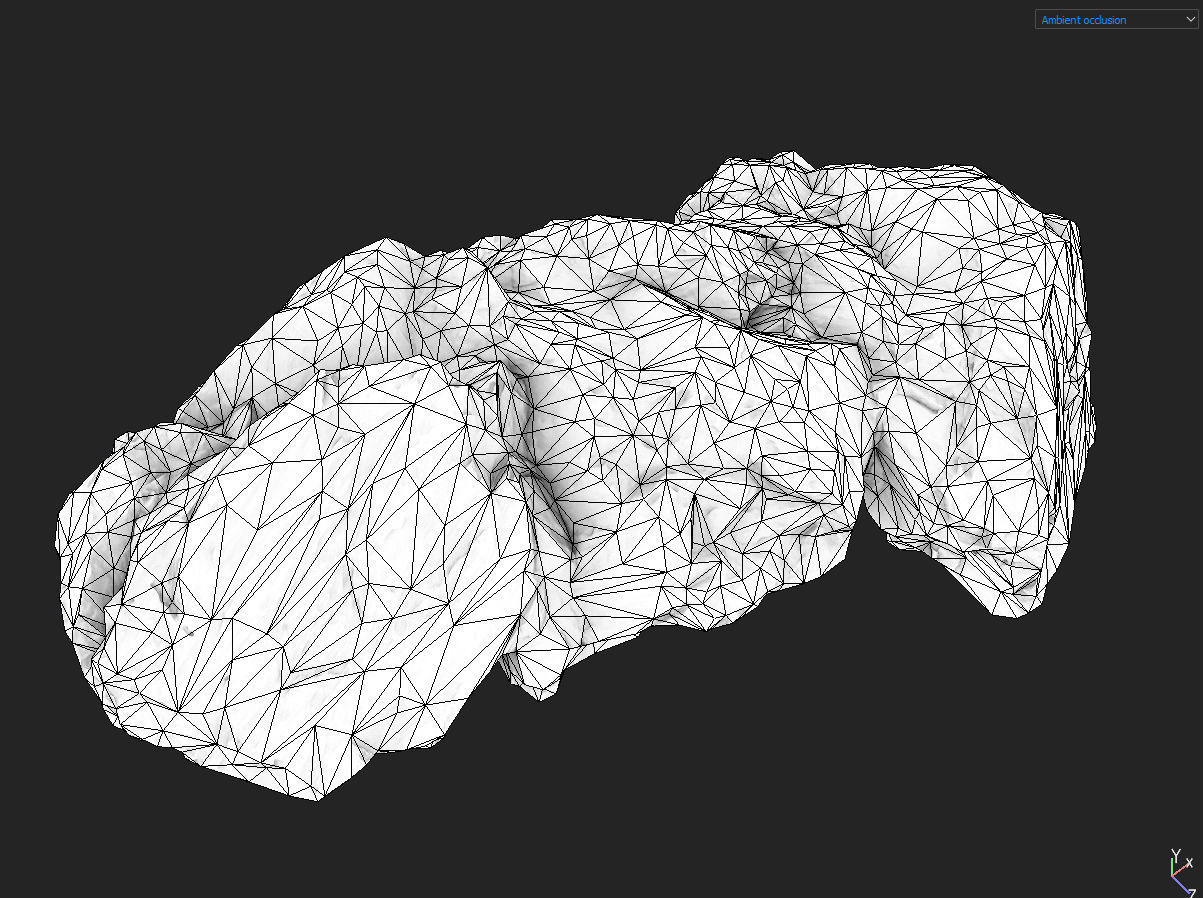 Low poly sharp block mossy rock 181114 Low-poly 3D model_37