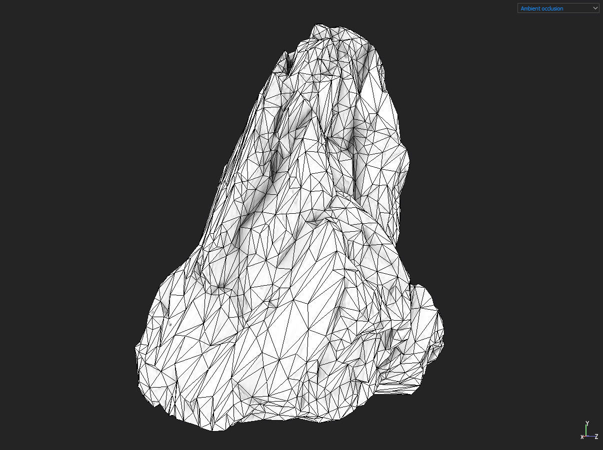 Low poly sharp block mossy rock 181114 Low-poly 3D model_21