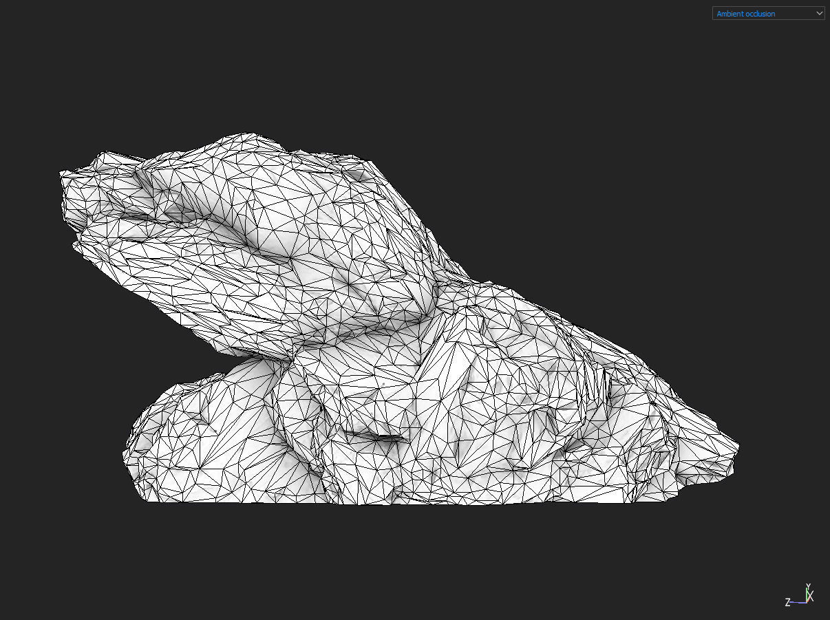 Low poly sharp block mossy rock 181114 Low-poly 3D model_17