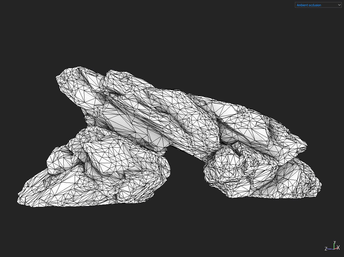 Low poly sharp block mossy rock 181114 Low-poly 3D model_25
