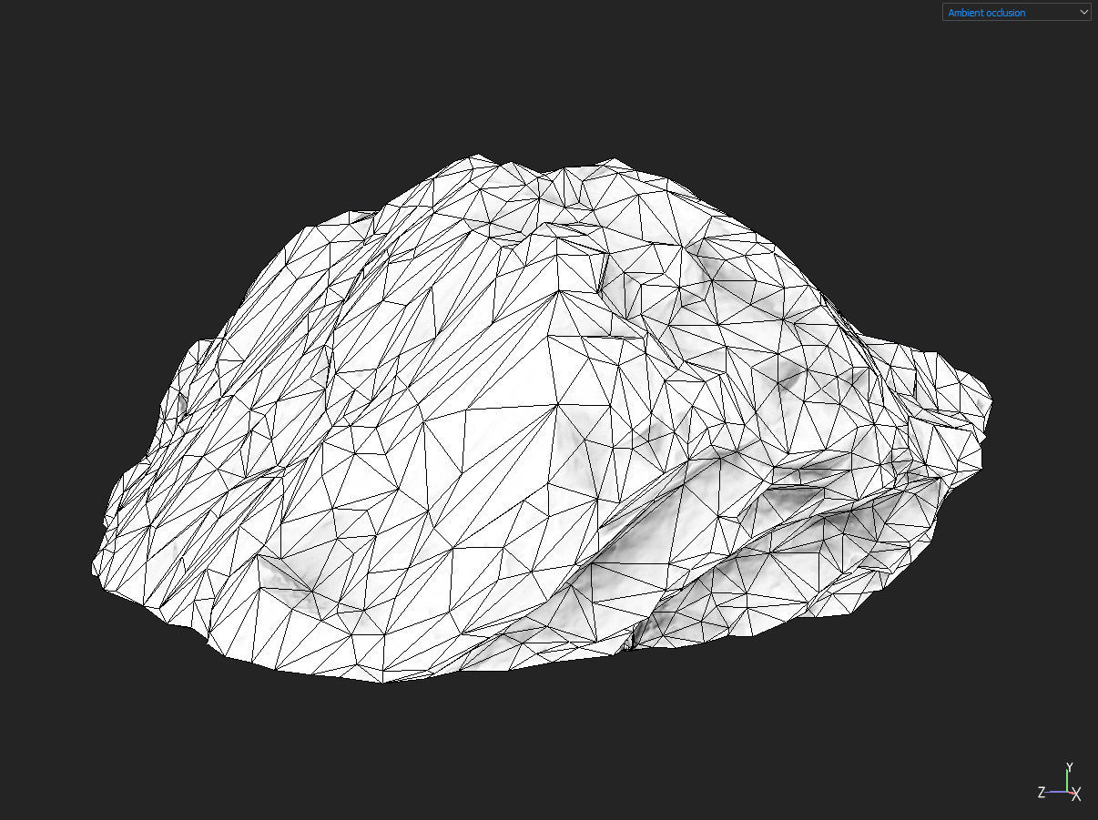 Low poly sharp block mossy rock 181114 Low-poly 3D model_5