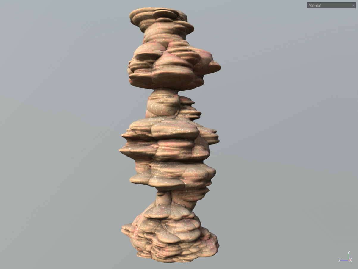 Low poly Scifi Column Sandstone Low-poly 3D model_27