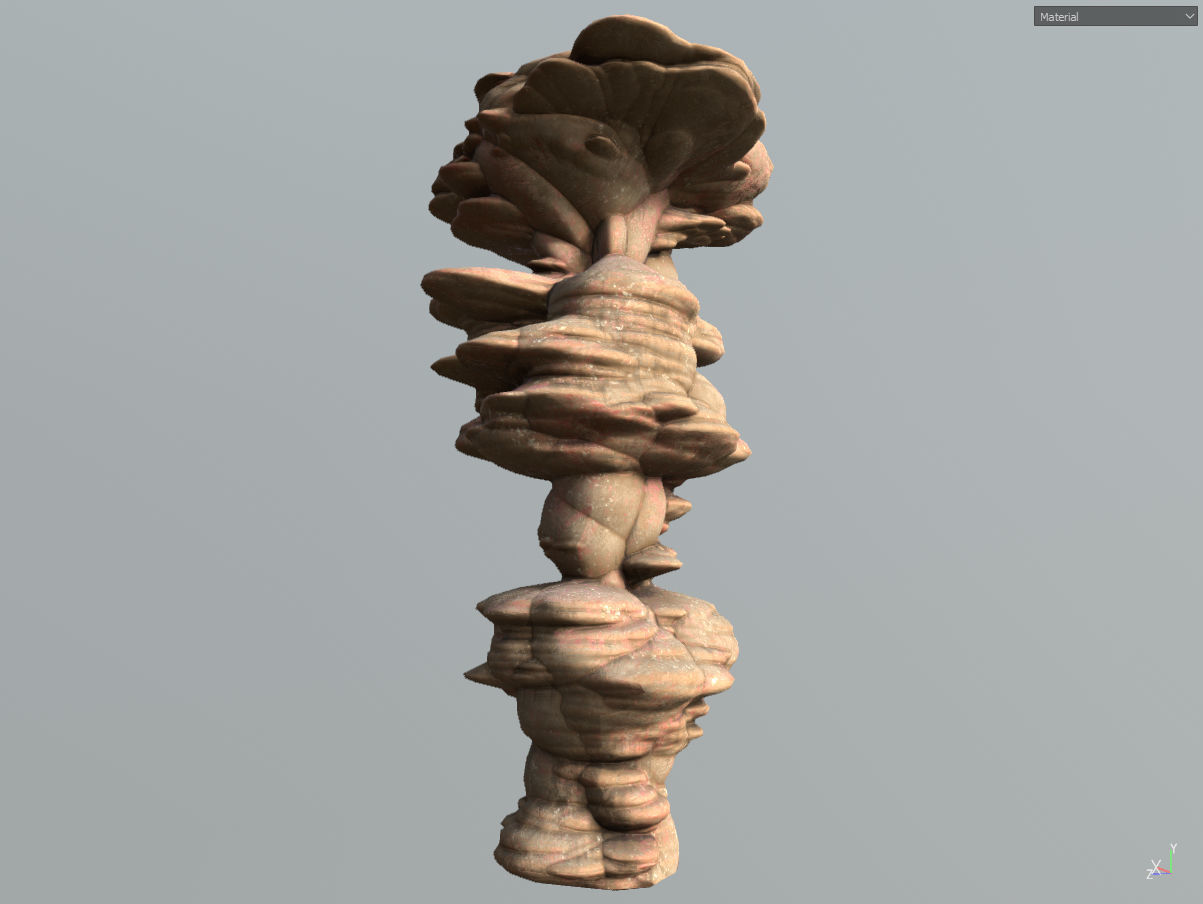 Low poly Scifi Column Sandstone Low-poly 3D model_21