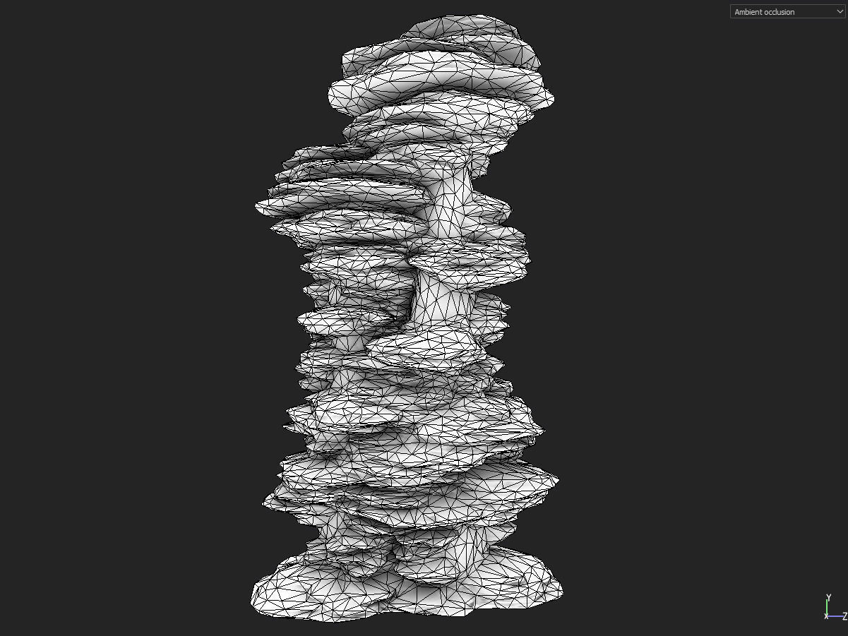 Low poly Scifi Column Sandstone Low-poly 3D model_13