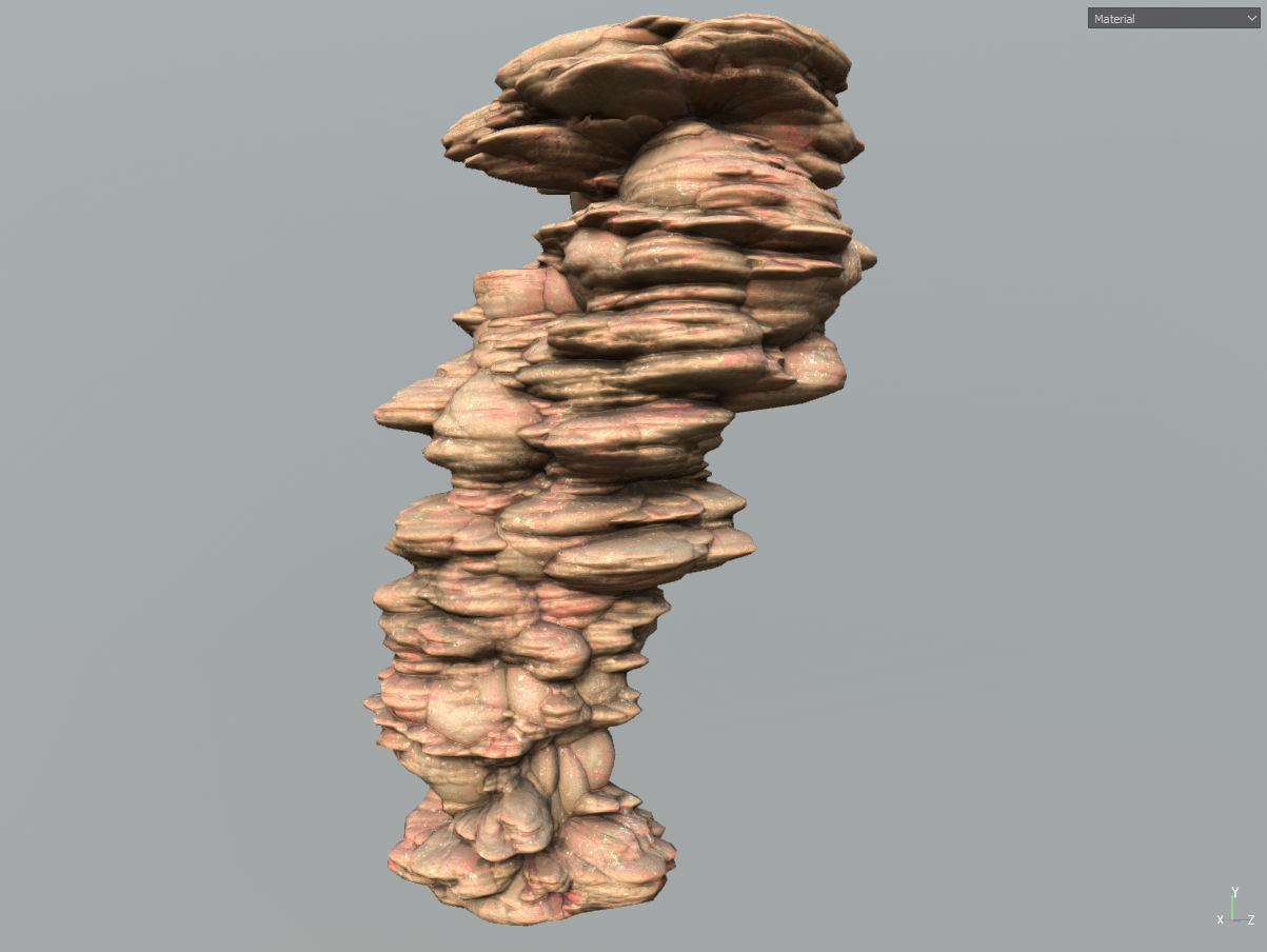 Low poly Scifi Column Sandstone Low-poly 3D model_18