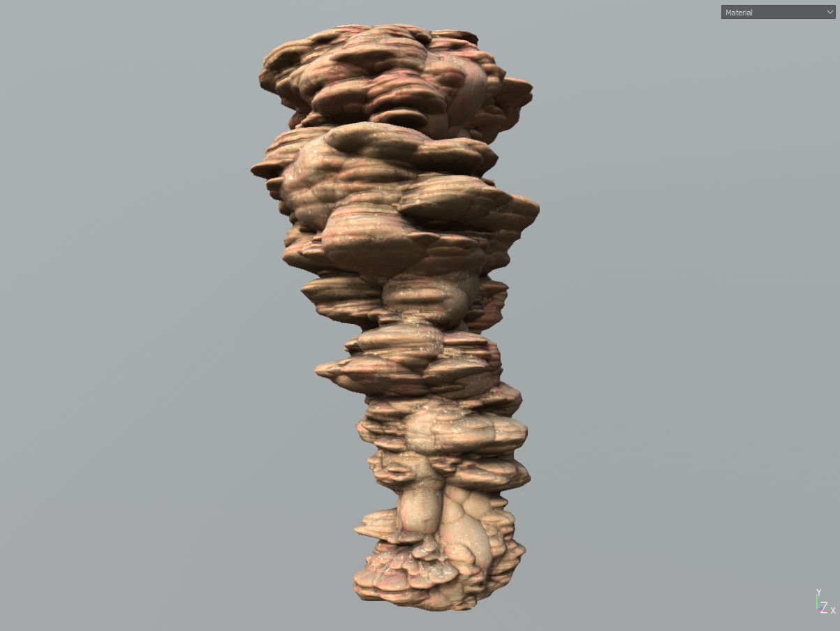 Low poly Scifi Column Sandstone Low-poly 3D model_17