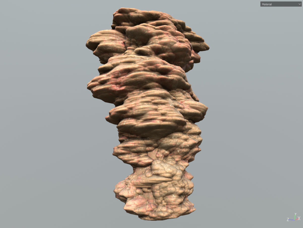 Low poly Scifi Column Sandstone Low-poly 3D model_25