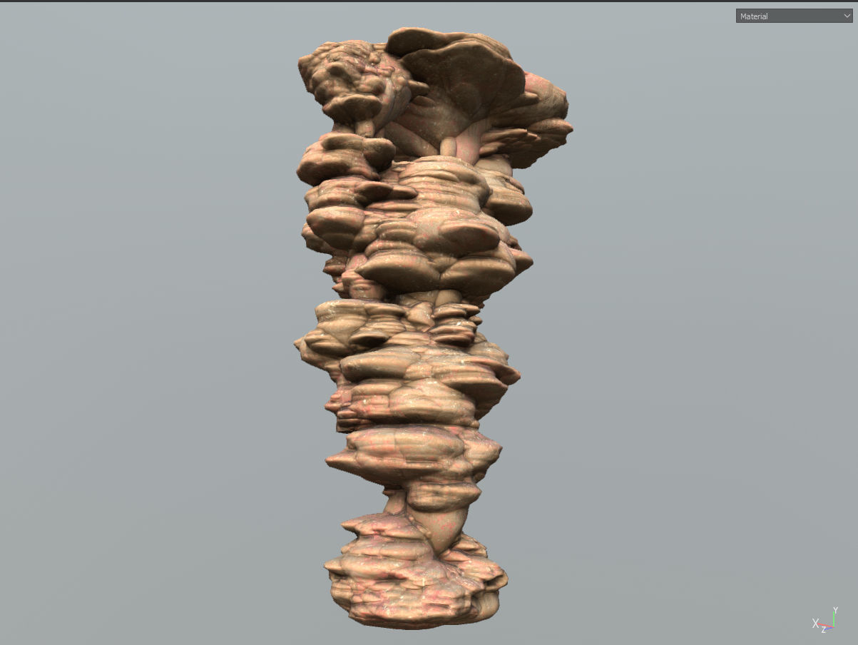 Low poly Scifi Column Sandstone Low-poly 3D model_23