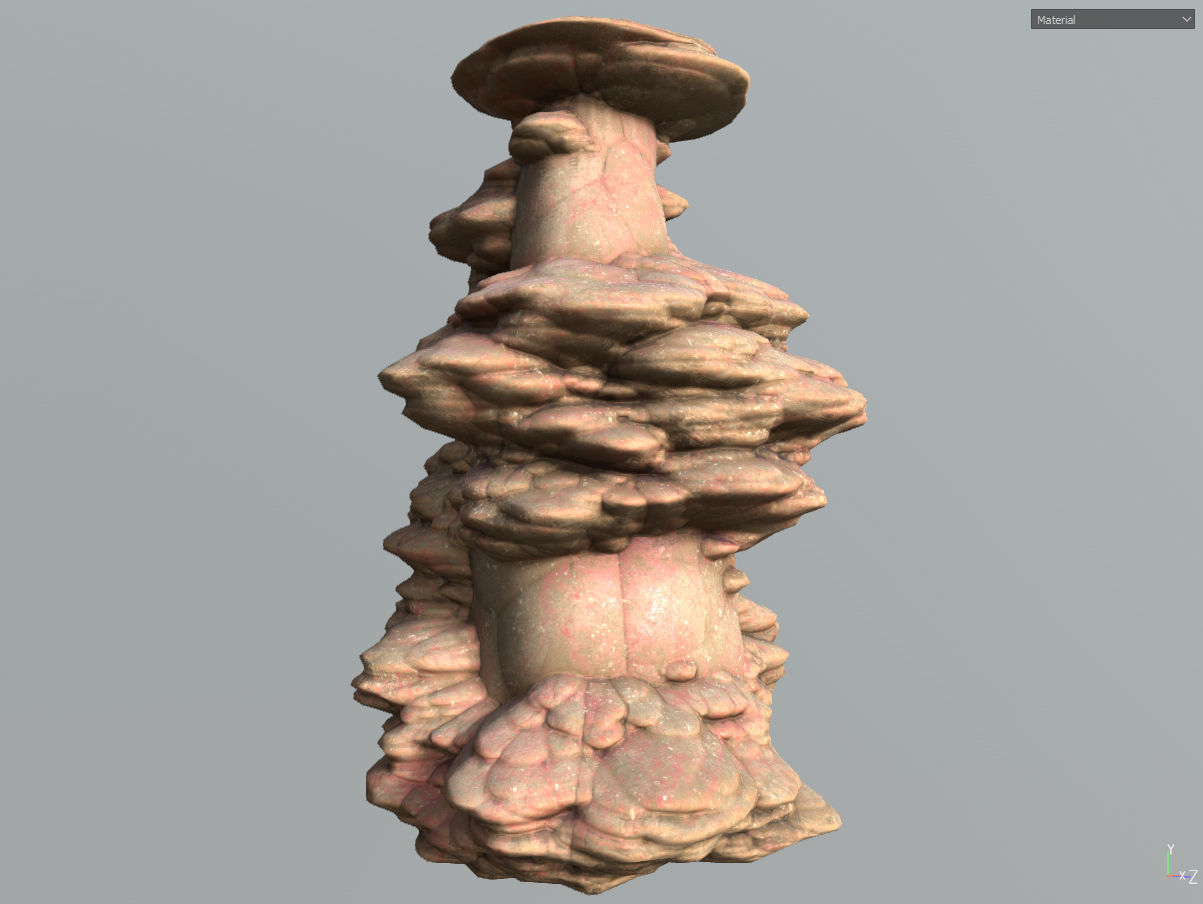 Low poly Scifi Column Sandstone Low-poly 3D model_8