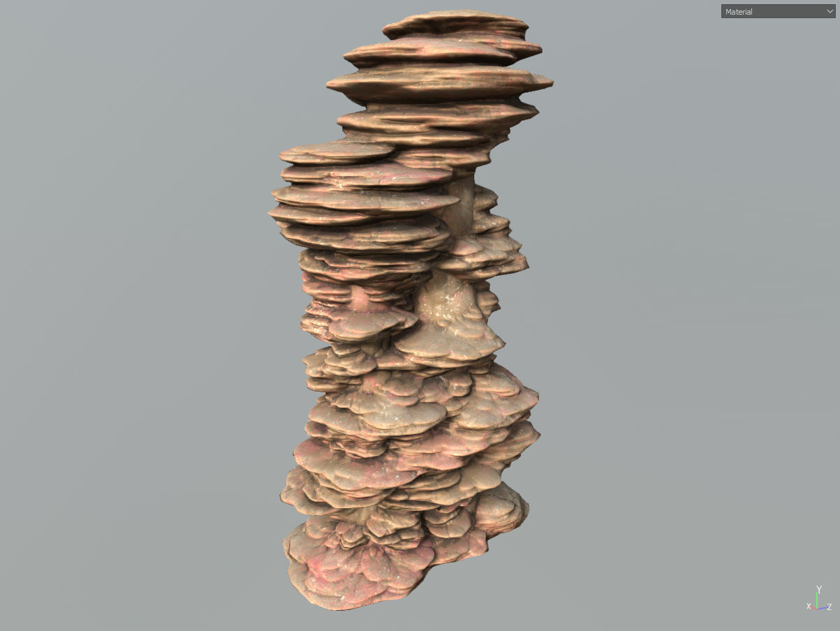 Low poly Scifi Column Sandstone Low-poly 3D model_14