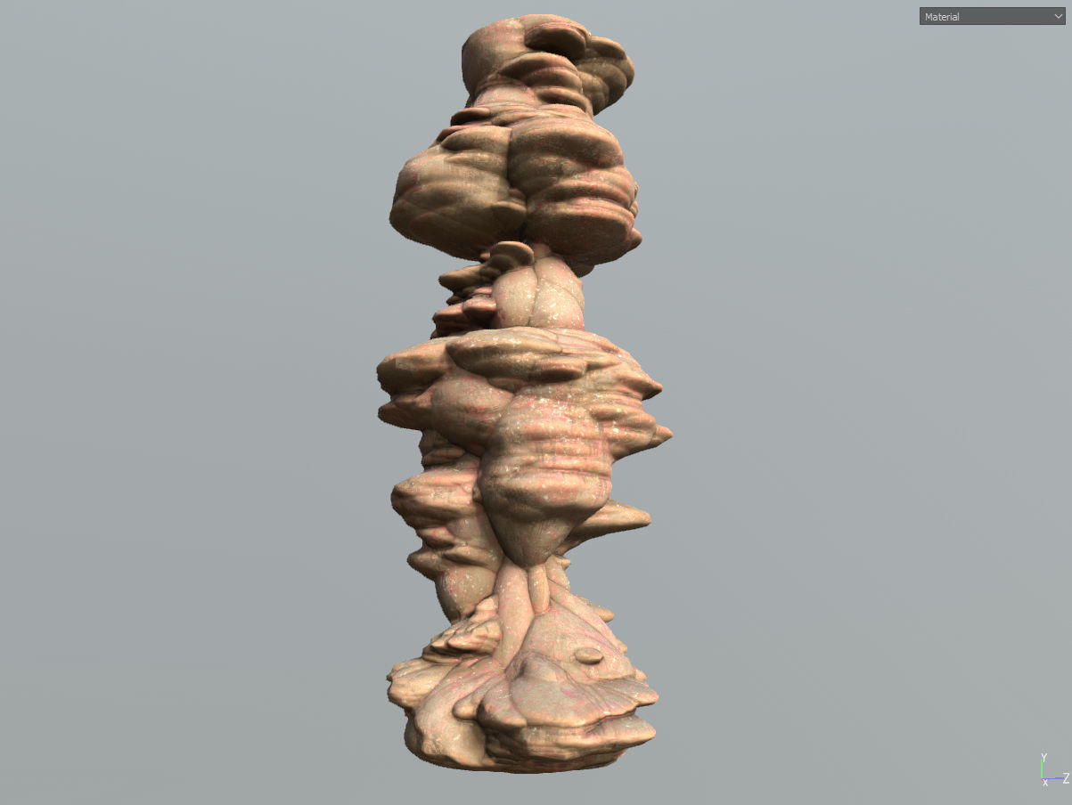Low poly Scifi Column Sandstone Low-poly 3D model_28