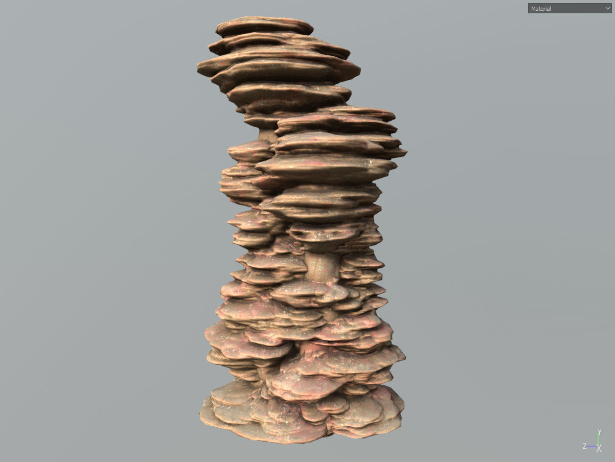 Low poly Scifi Column Sandstone Low-poly 3D model_15