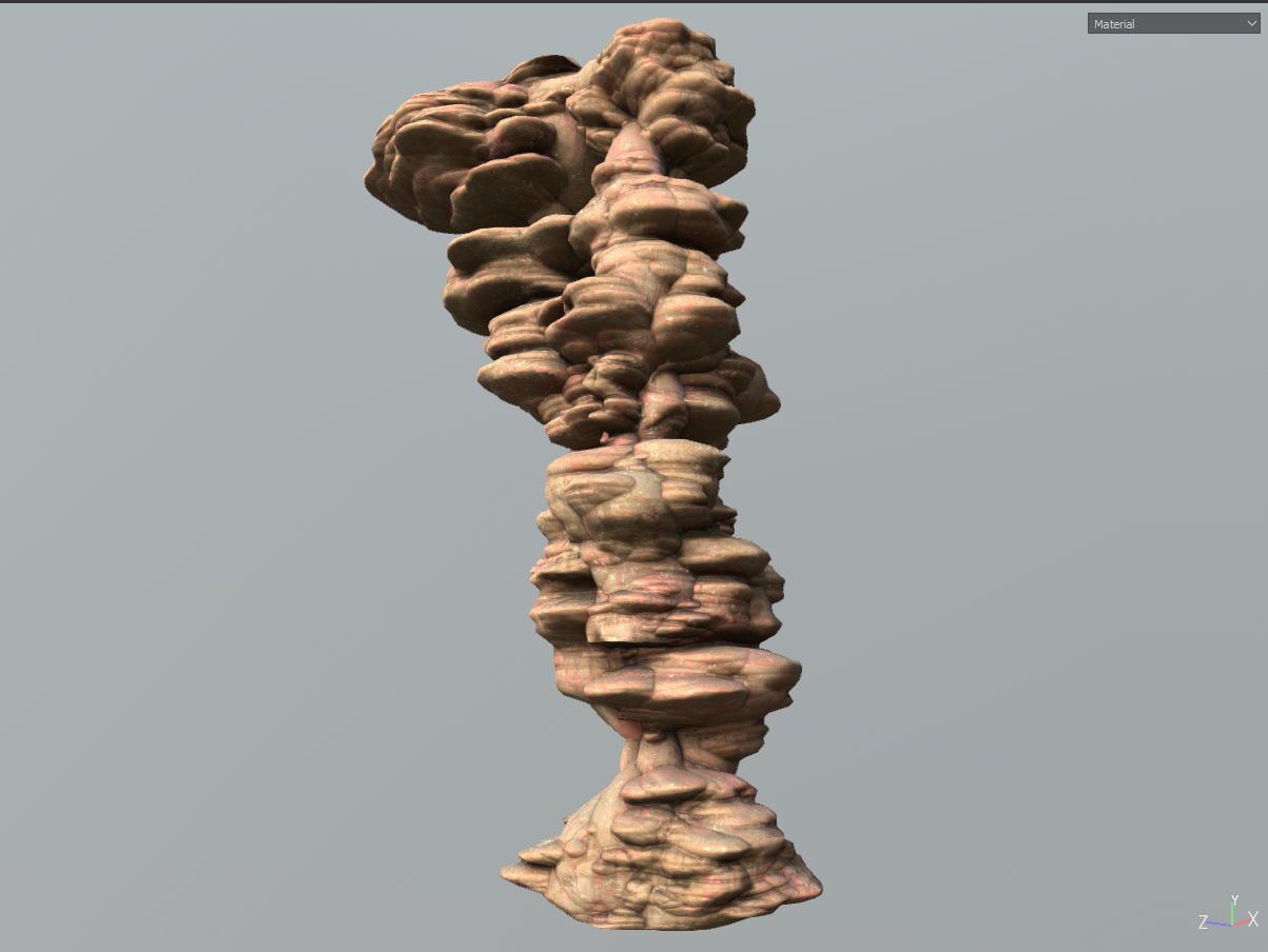 Low poly Scifi Column Sandstone Low-poly 3D model_24