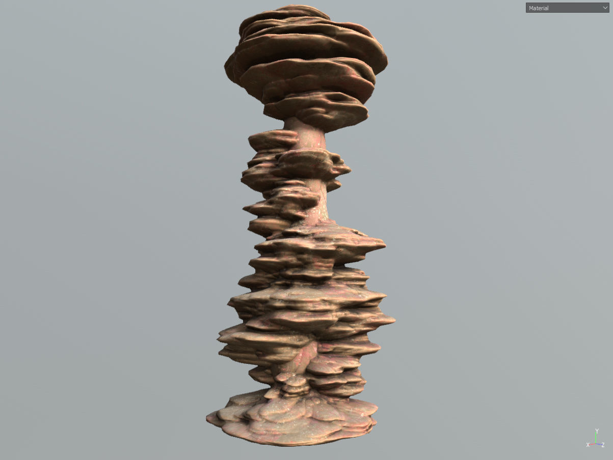 Low poly Scifi Column Sandstone Low-poly 3D model_3