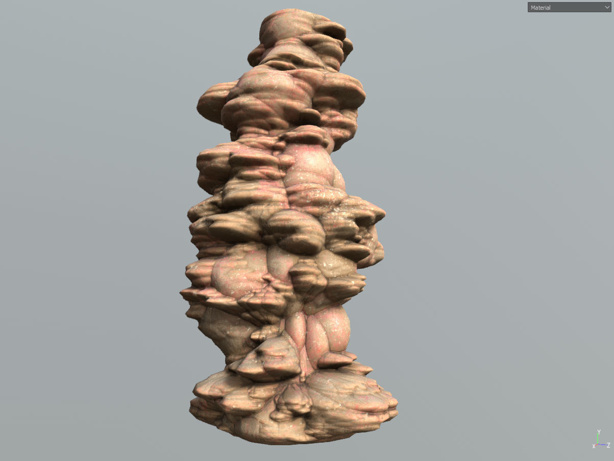 Low poly Scifi Column Sandstone Low-poly 3D model_6