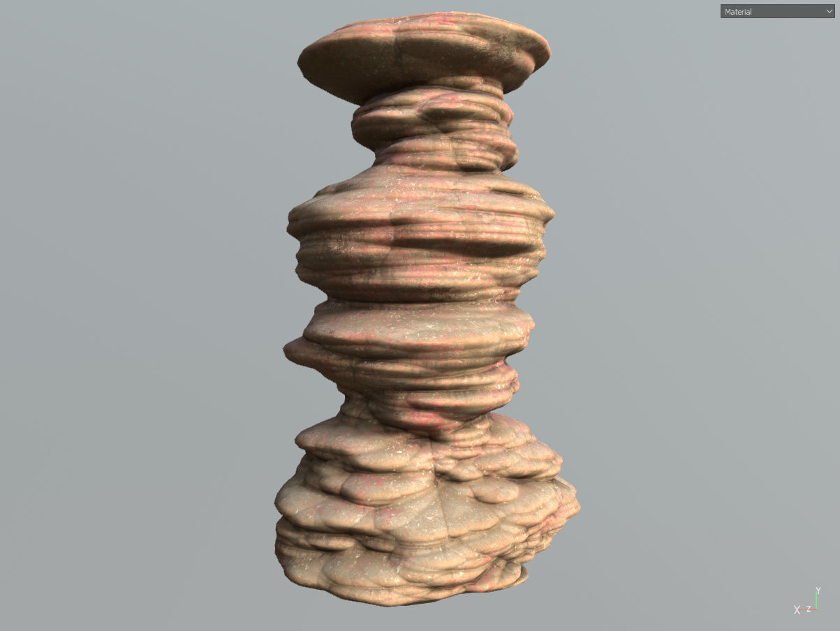Low poly Scifi Column Sandstone Low-poly 3D model_11