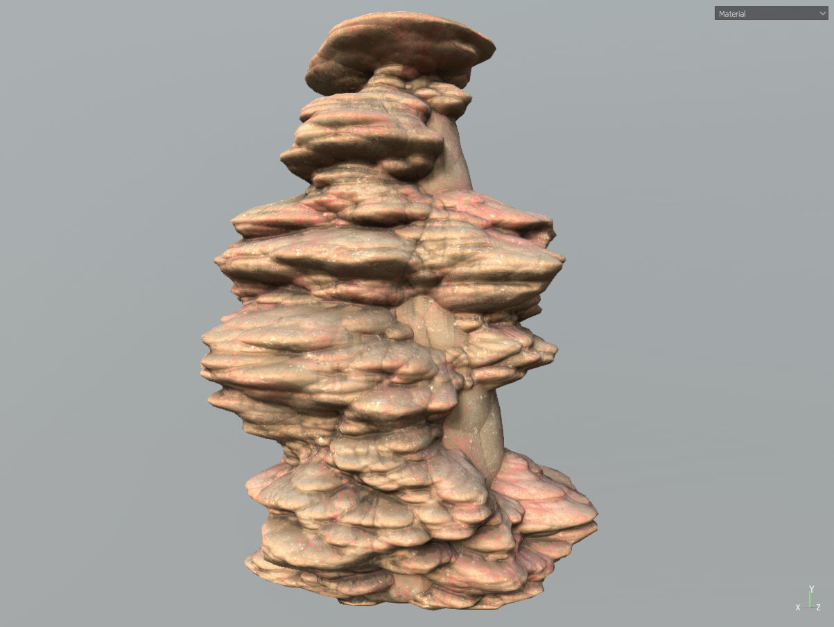 Low poly Scifi Column Sandstone Low-poly 3D model_9