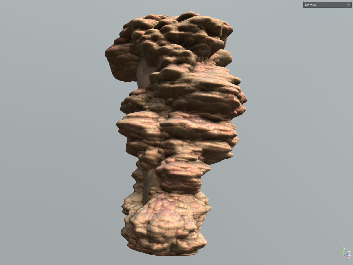 Low poly Scifi Column Sandstone Low-poly 3D model_26